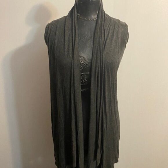 JKLA Gray sleeveless open cardigan, size XL - Picture 1 of 4